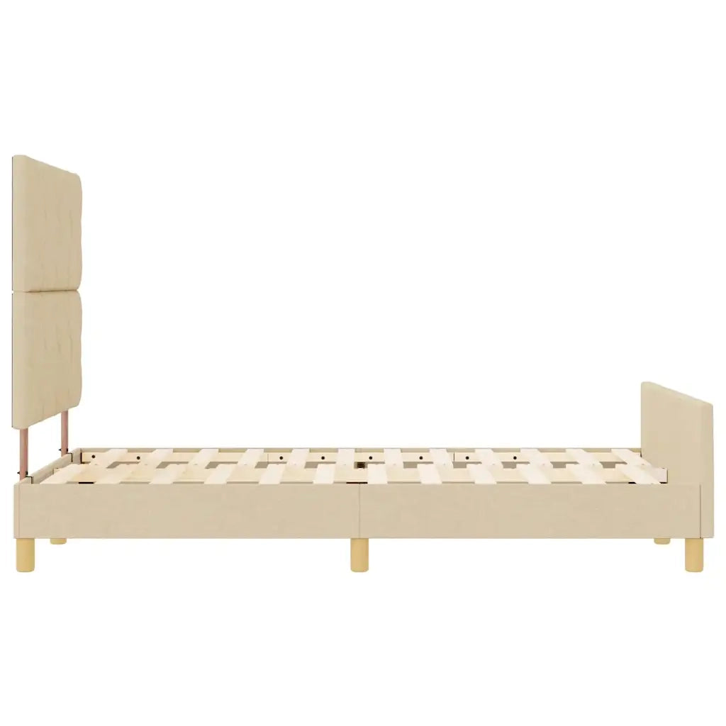 Struttura del letto con testiera Crema 120 x 200 cm Tessuto 3344800