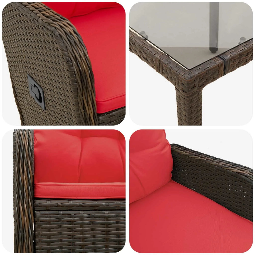 Set da pranzo per esterni 5 pz polyrattan 3422313