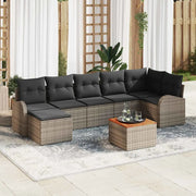 Set Divano da Giardino 8 pcs Grigio polyrattan 3356277