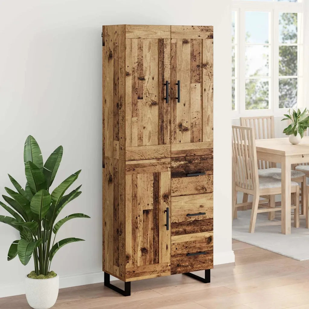 Credenza | Madia | Buffet da pranzo | Armadio da pranzo Legno vecchio 69,5 x 34 x 180 cm Legno multistrato