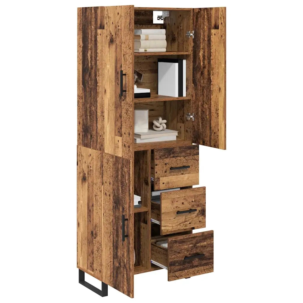 Credenza con cassetto 2 pz | Madia | Buffet da pranzo | Armadio da pranzo Legno vecchio 69,5 x 34 x 180 cm