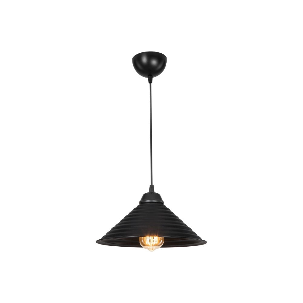 Lampada a sospensione con paralume in metallo nero Sava ASZ1617
