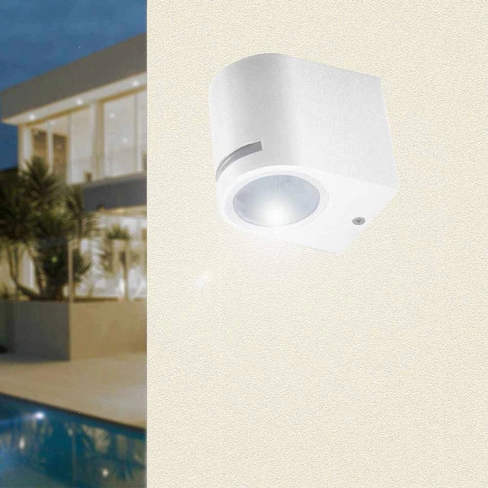 Trade Shop - Applique Esterno Parete Facciate Giardino Lampada Muro Attacco Gu10 Ip54 Gn-wl061 - Bianco