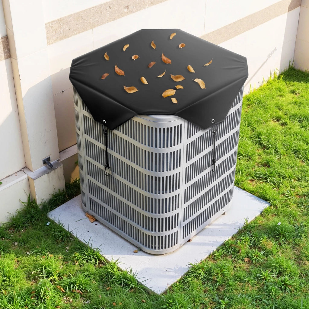 Copertura Protettiva per Condizionatore da Esterno MTACSE2302, Telo Impermeabile in Poliestere PVC 71x71 cm, Nero, Robusto e Pratico