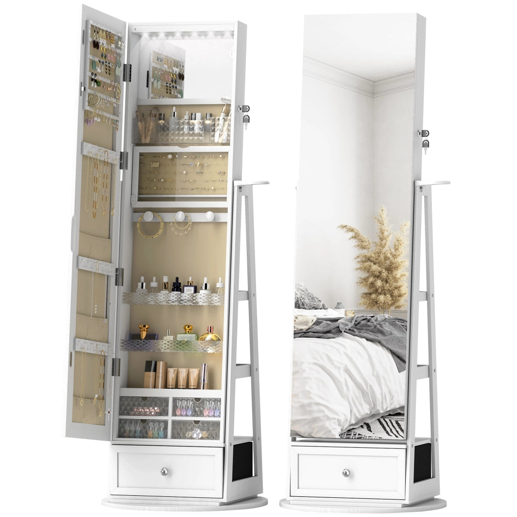 Armadio con specchio e luci LED ¨C Minimal ¨C bianco 60x40x180