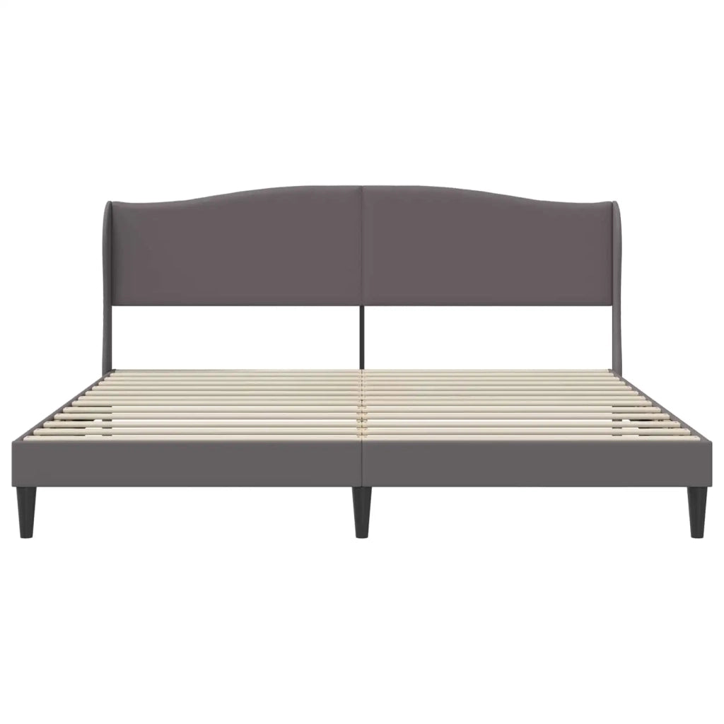 Struttura del letto con testiera-Giroletto Grigio 180 x 200 cm Similpelle 135806
