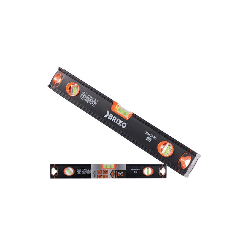 Livella magnetica Brixo Maestro 80 cm – Alluminio anodizzato – 3 fiale – Antiurto