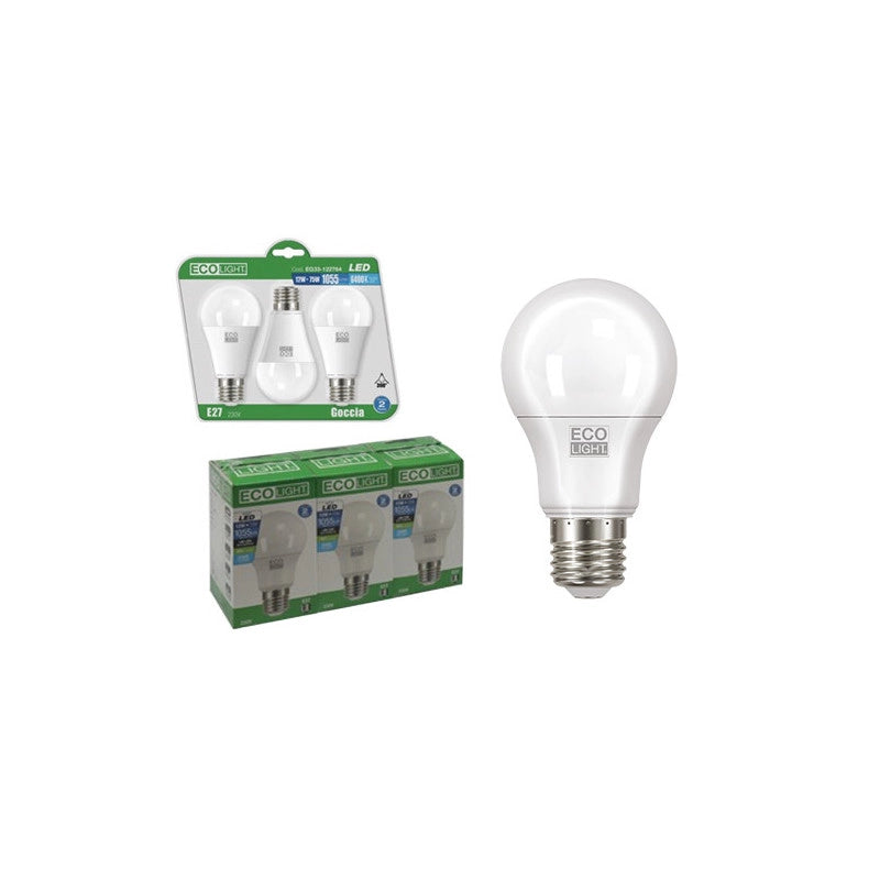 Lampadine LED E27 15 W opalina 3 pz – Alta luminosità – Ecolight