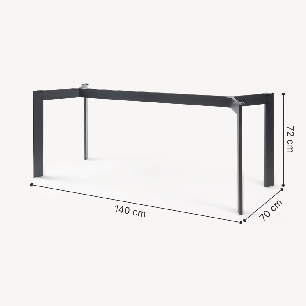 Telaio per Tavolo 'Fai da Te' Verg Struttura a 4 Gambe 140 x 70 x 72 cm - Nero [en.casa]