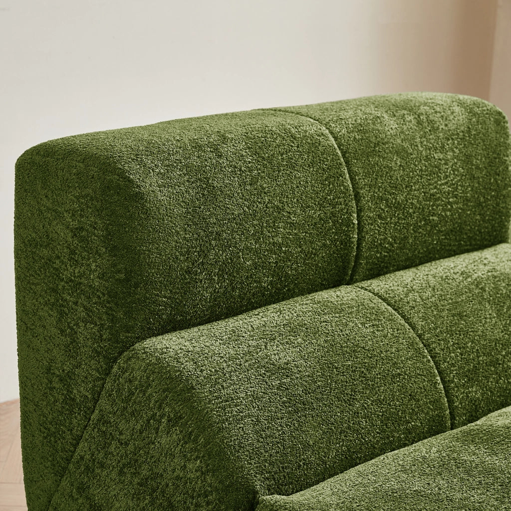 Poltrona con seduta ergonomica in schiuma - per soggiorno o ufficio - in velluto verde