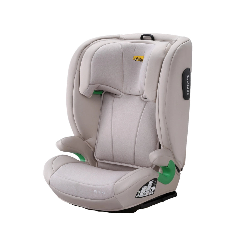 Seggiolino auto bambino con schienale 100-150 cm beige, poggiatesta regolabile