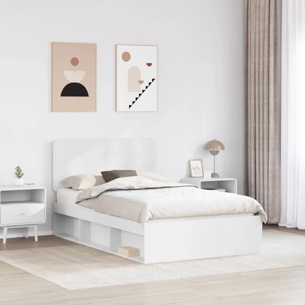Struttura del letto-Giroletto-Rete del Letto Bianco 120 x 190 cm Pino massello 101016