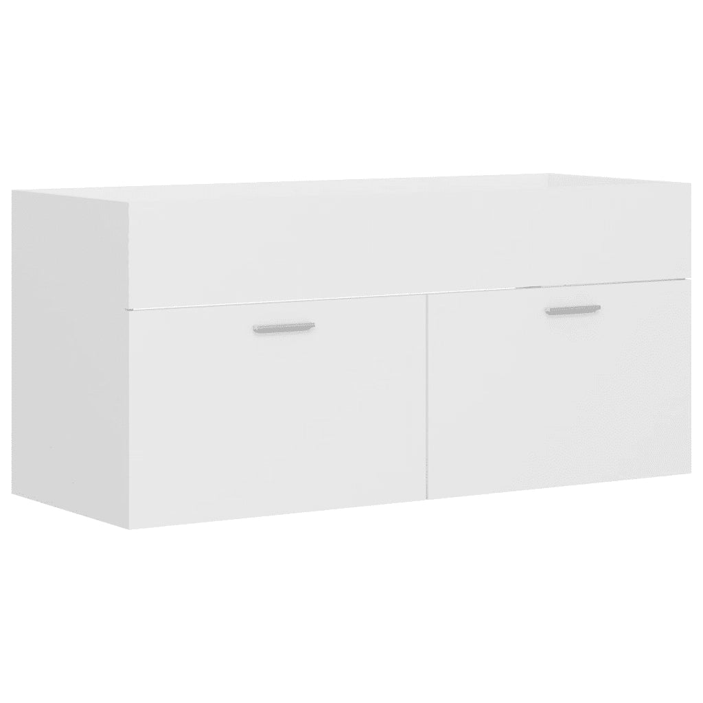 Mobile Bagno con Lavabo Integrato-Lavandino-Lavabo Bianco in Legno Multistrato 892586