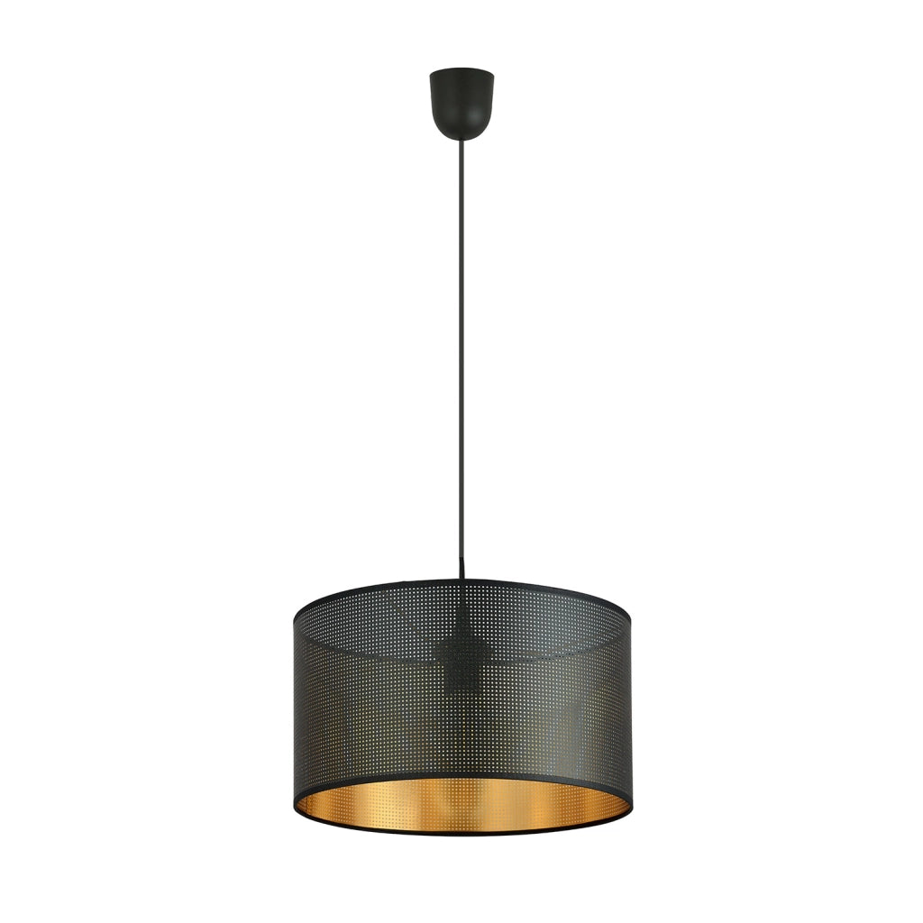 Sospensione Minimal 1 Luce Drago In Acciaio Nero E Oro