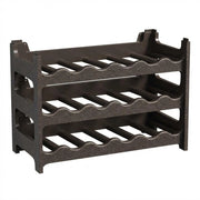 CookandSupply x TheWV Cantinetta Vino in Plastica Modulare Impilabile, Portabottiglie Effetto Pelle Martellata, 6 Bottiglie per Modulo, Scaffale Portavino Salvaspazio - Marrone Corten, 18