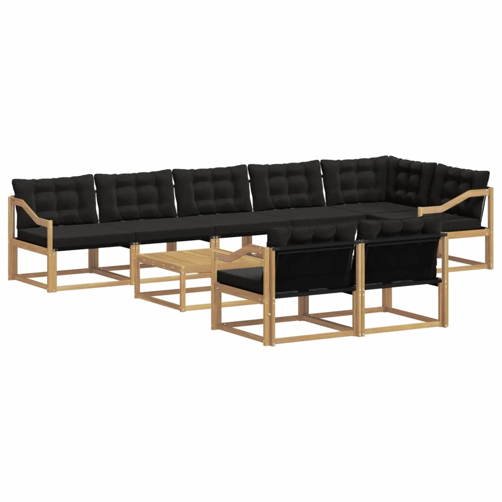 Set di divani da esterno 9 pz Bianco e Nero 3388838