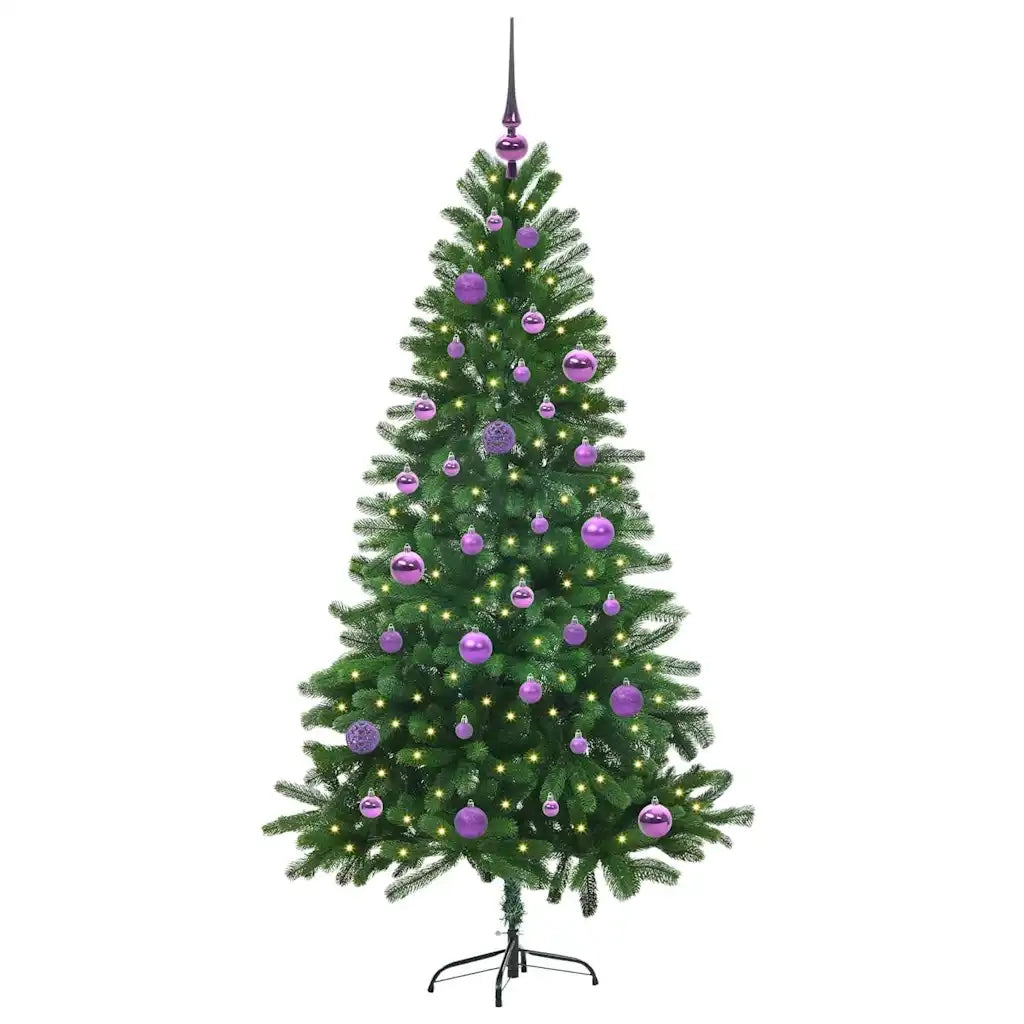 Albero di Natale | Decorazioni natalizie con 150 LED con supporto Verde 150 cm PE