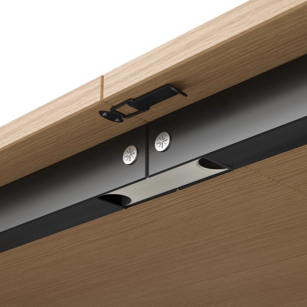 Scrivania pieghevole 2 in 1 con libreria e prese USB