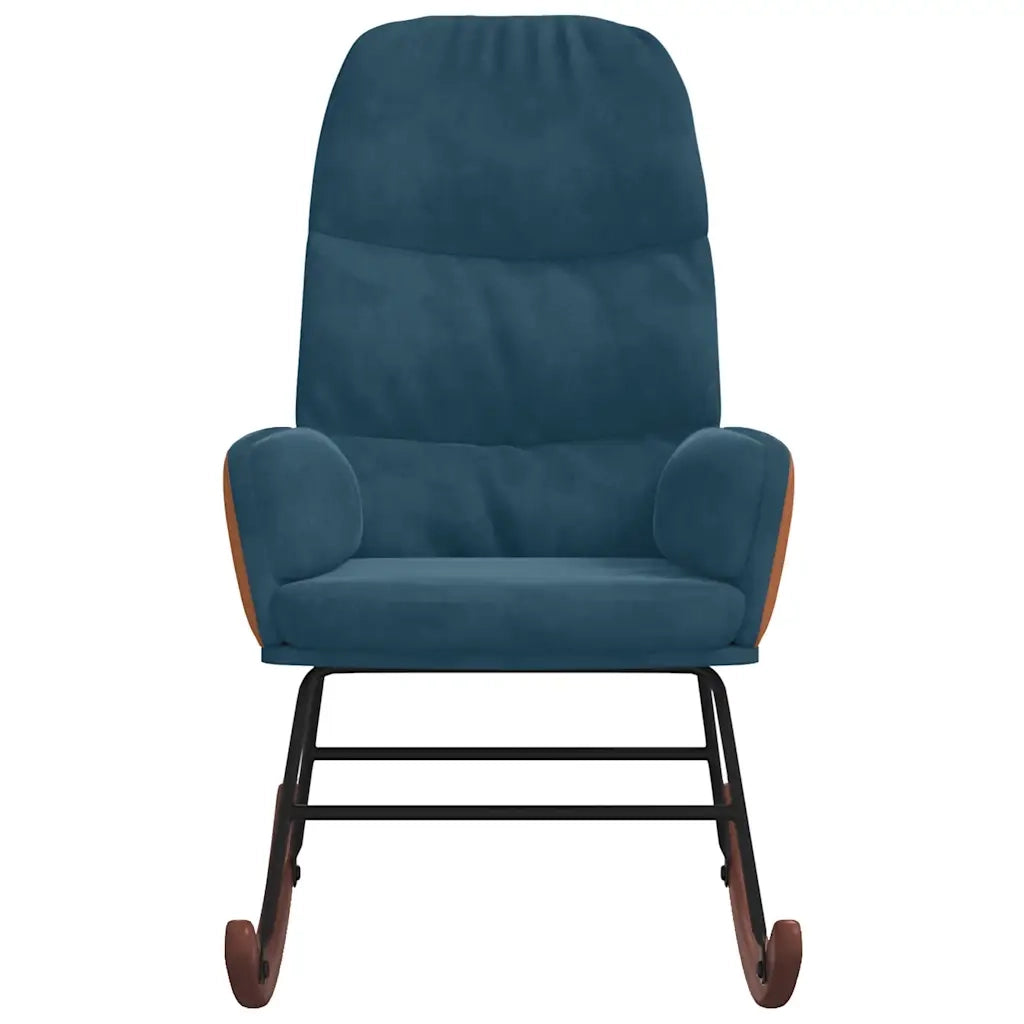 Sedia a Dondolo Blu in Velluto 4102631