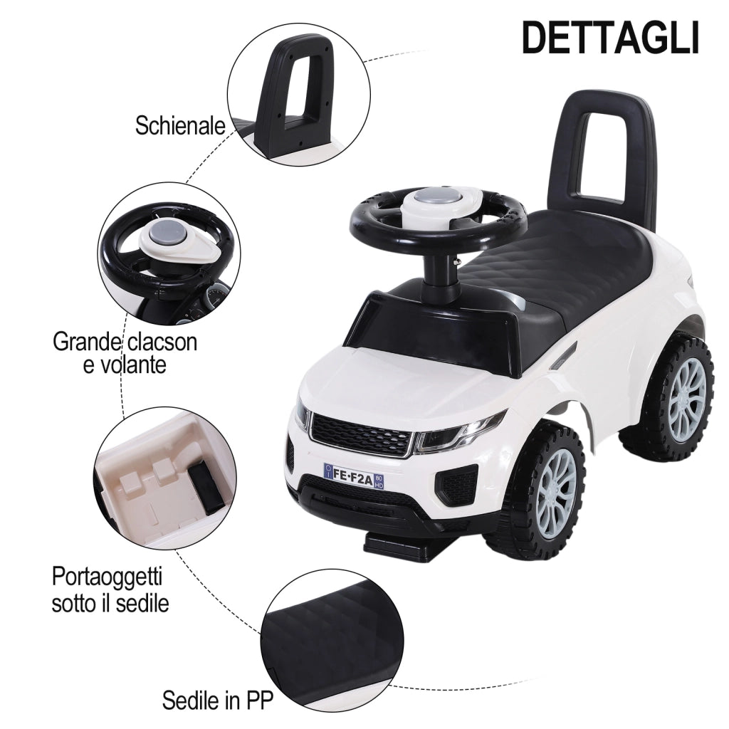 Macchina Cavalcabile per Bambini ¨C zephmum ¨C Bianco, con Contenitore
