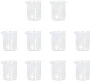 Set di Bicchieri di Laboratorio in Vetro Borosilicato da 10 - Bicchiere di Precisione 50 ml - Vetro di Laboratorio - Vetro Borosilicato - Altezza della Colonna di Liquido Naufragata - Adatto per Esperimenti
