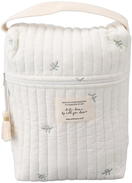 Tas da flessa per bambino, Borsa per pasti da portare, Borsa per flessa portatile con disegno ricamato, Borsa pieghevole per flessa, asciugamani umidi, pannolini, frutta, bibite, C