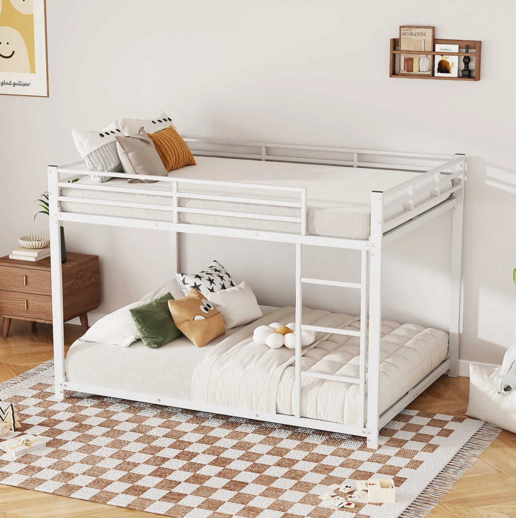 Letto a castello in metallo bianco 140 x 200 cm
