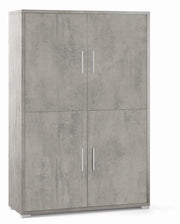 Armadio 4 ante e 4 Ripiani Interni H161 L108 P41 Cm colore Cemento 834k Sarmog