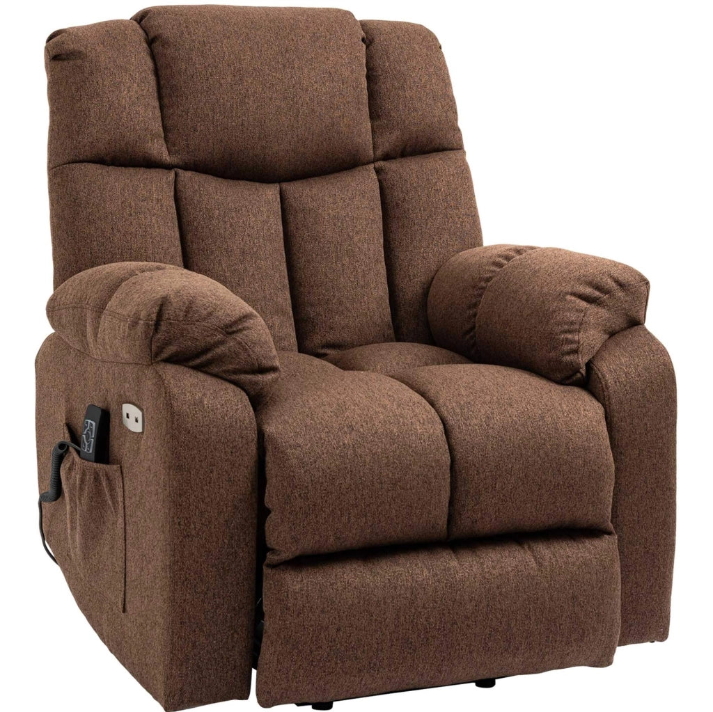 Poltrona relax elettrica alzapersone marrone