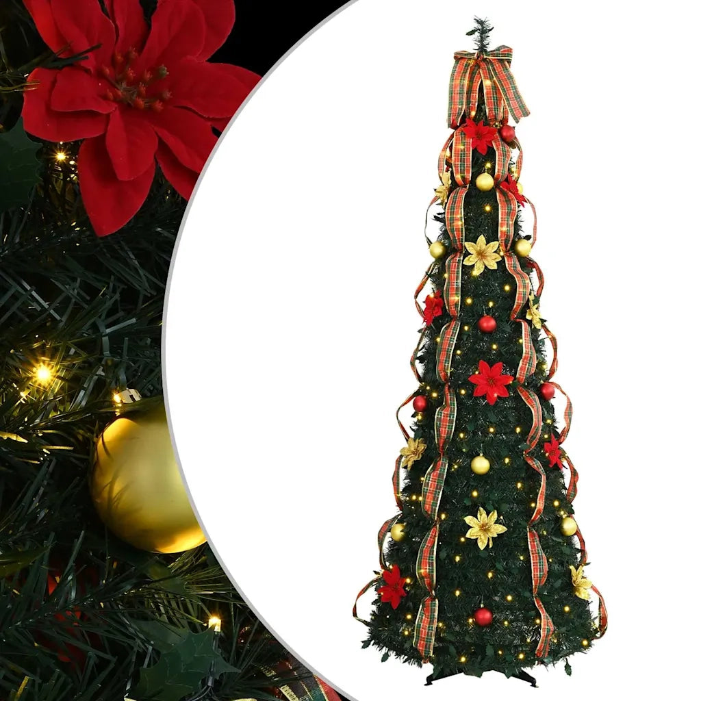 Albero di Natale artificiale con 200 LED Verde 215 cm PVC 42018633