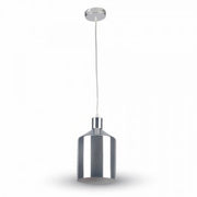 Trade Shop - Lampadario Pendente Lampada A Sospensione Cromato A Forma Di Cilindro Vt-8175 -