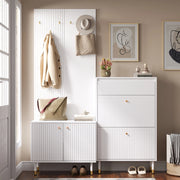Set guardaroba modulare bianco con scarpiera e appendiabiti