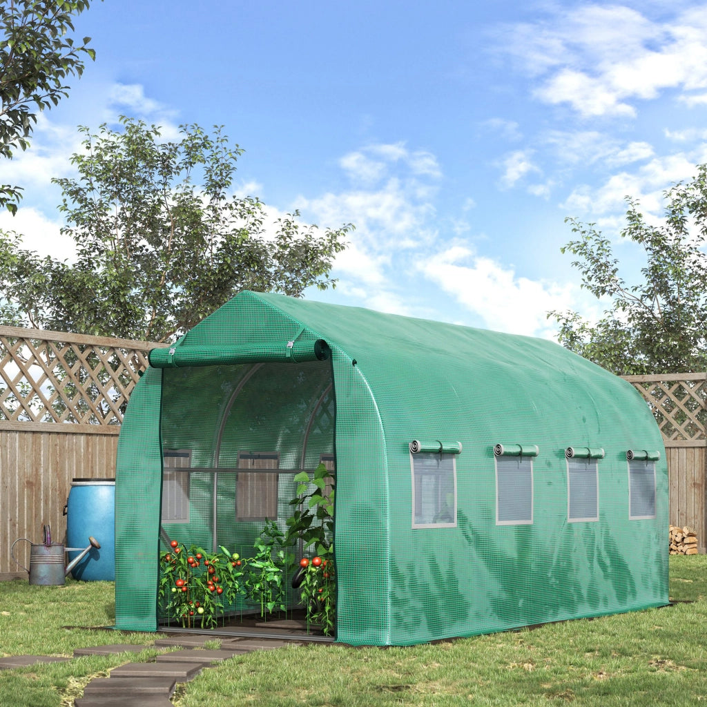 Serra Tunnel da Giardino ¨C Xylo ¨C 4x2x2m Verde con 8 Finestre in Rete