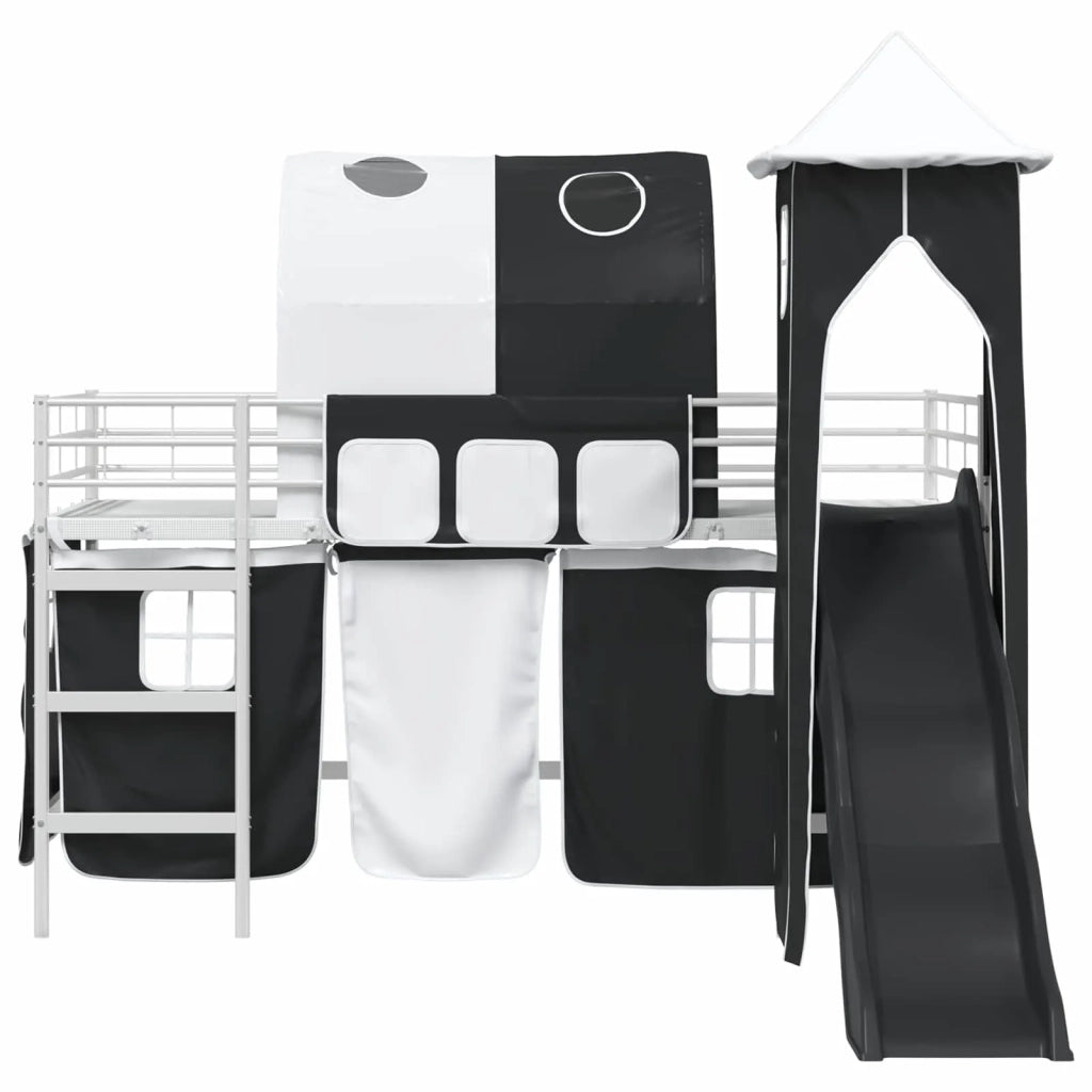 Struttura del letto loft per bambini Bianco e Nero 90 x 200 cm 42020895