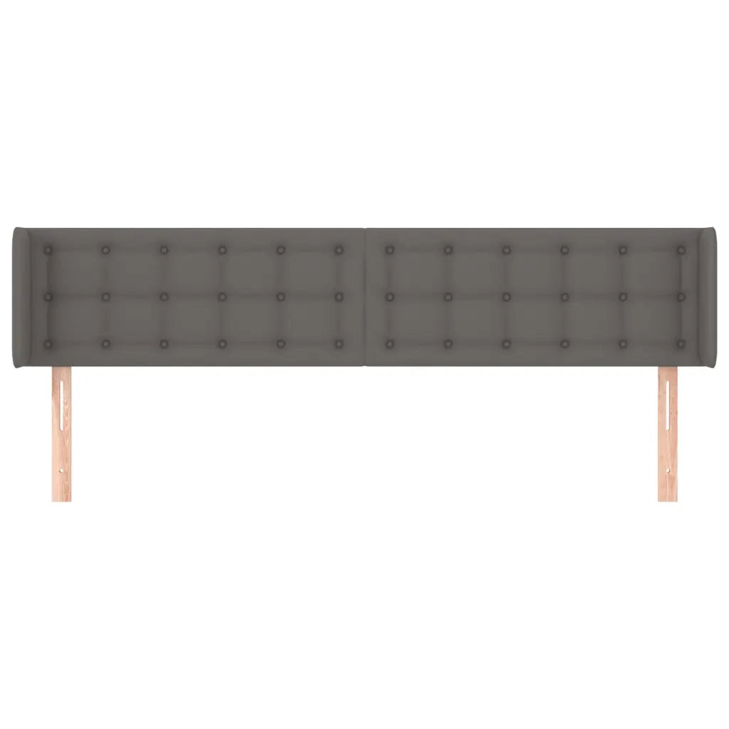 Testiera | Testata ad Orecchio Grigio 163x16x78/88 cm in Similpelle