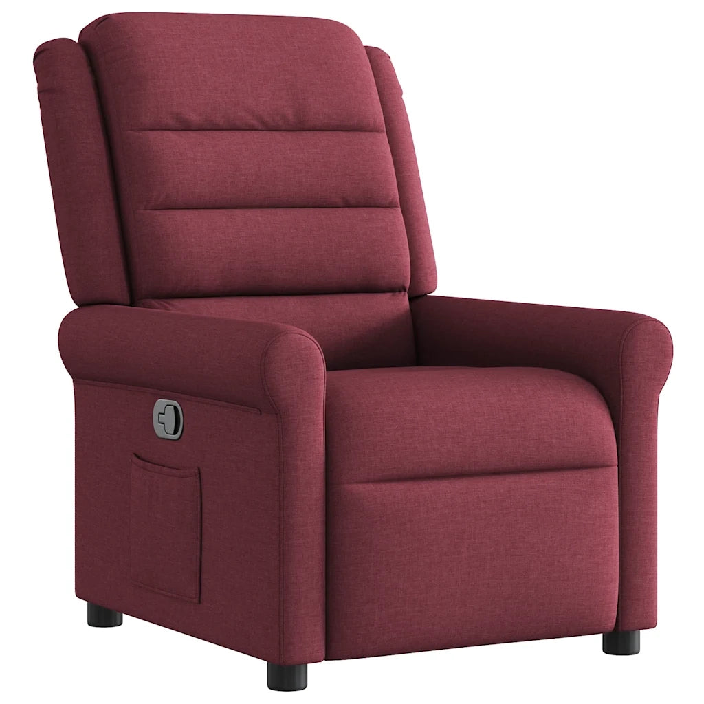 Poltrona Reclinabile in Tessuto Rosso Vino 4015639