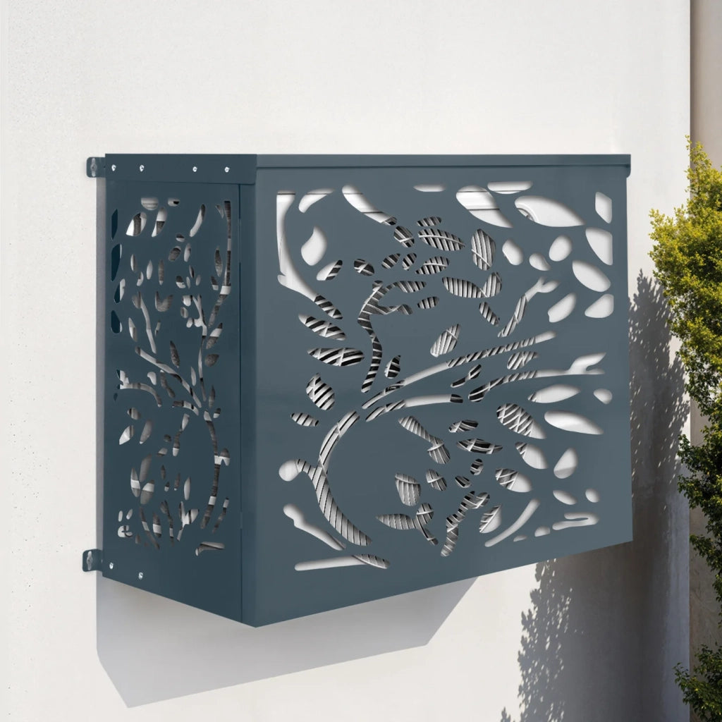 IDMarket - Copertura per climatizzatore in metallo grigio antracite LIS per protezione dell'unità esterna 95 x 50 x 80 cm