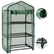 Mini serra a 3 livelli 69 x 49 x 125 cm facile accesso finitura resistente in polietilene verde 02_0045930