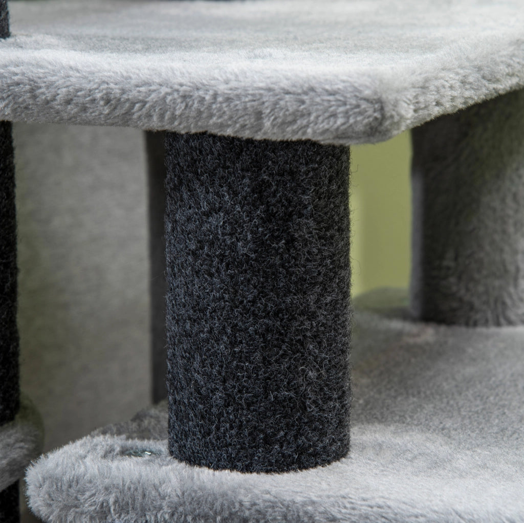 Scala per gatti regolabile 3/4 gradini con cuccia e pallina