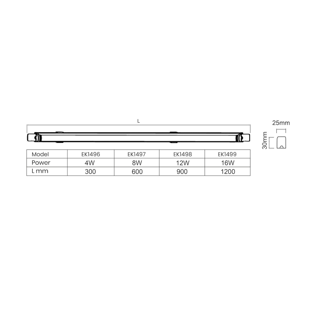 Barra LED sottopensile 120cm bianca 16W 4000K Vito