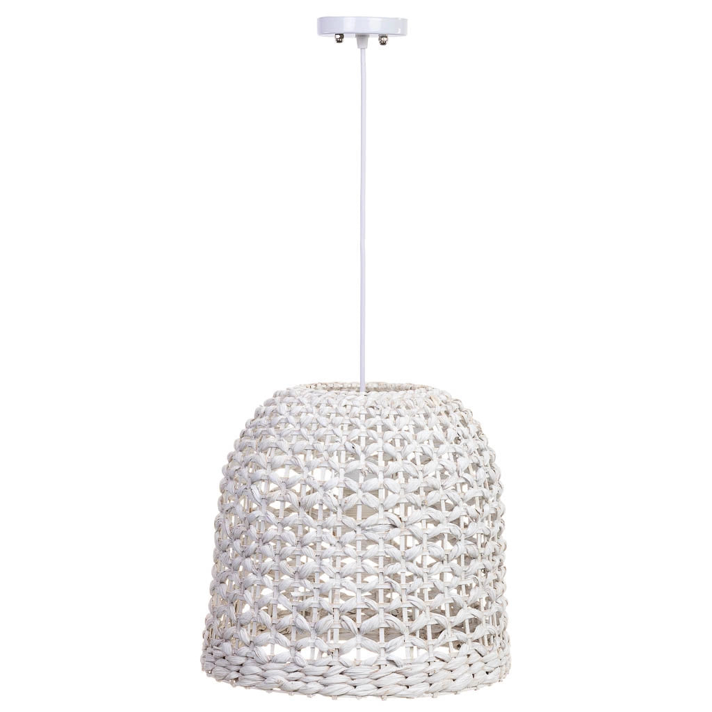 Lampada da soffitto in bambù bianco D33x30h cm