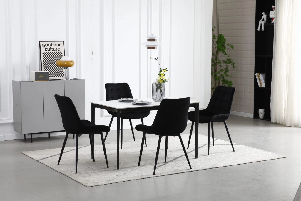 Sedia VALORA BERA - Design moderno in velluto nero x2