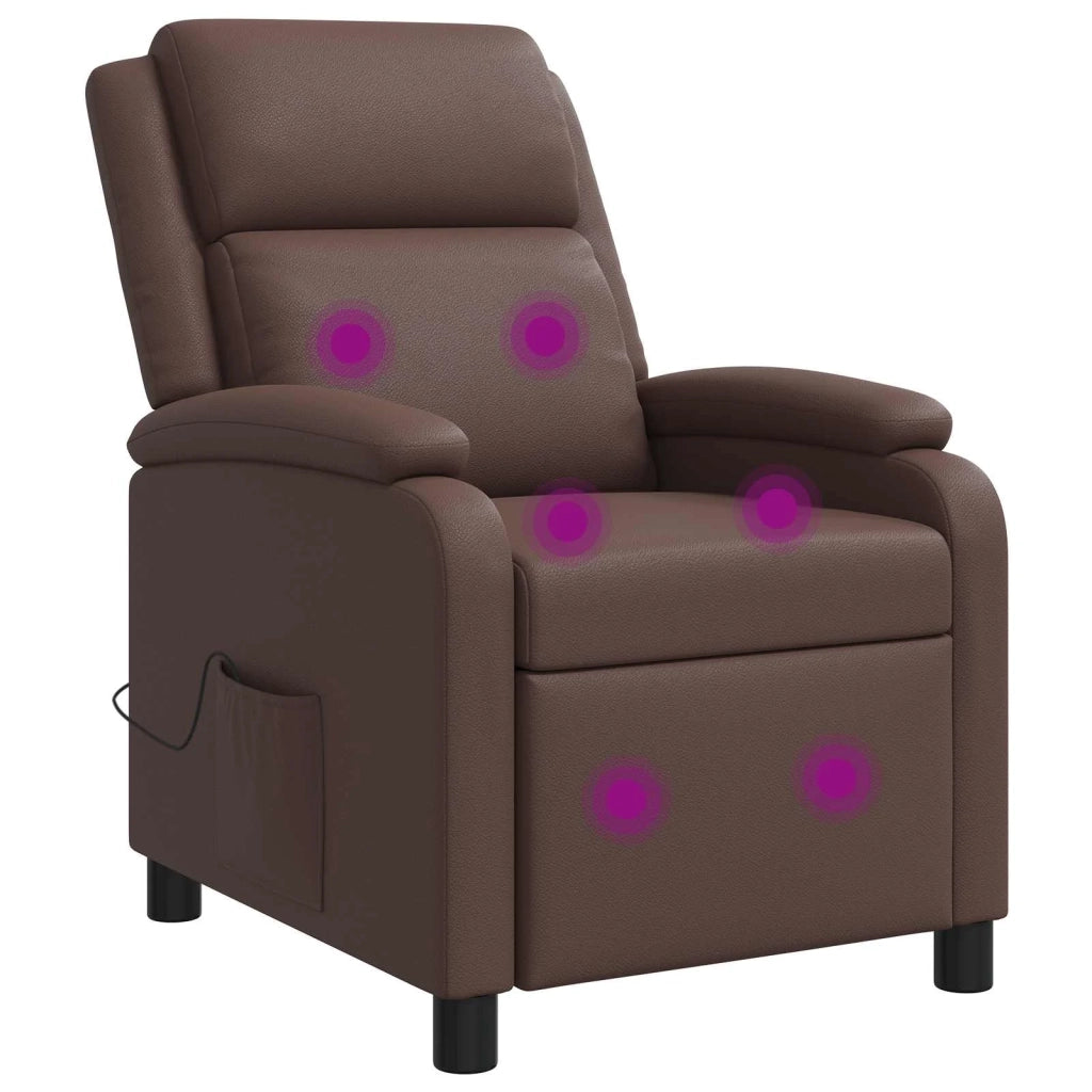 Poltrona Massaggiante Marrone Similpelle 42034863