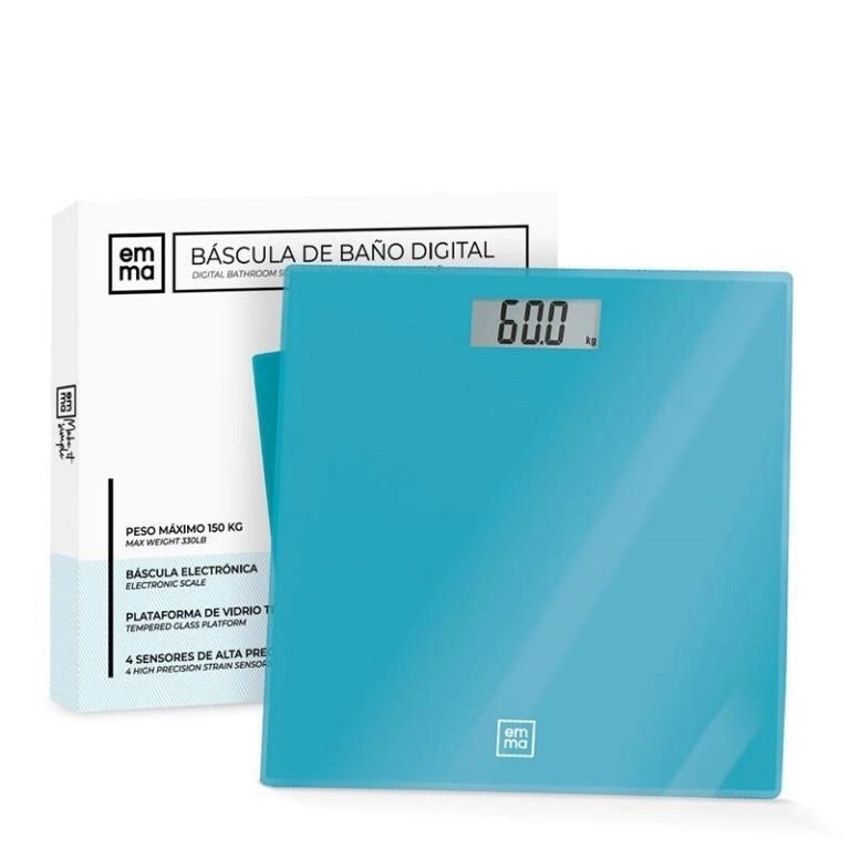 Bilancia Pesapersone in Vetro Digitale Blu Max 180 kg / 50 g Emma