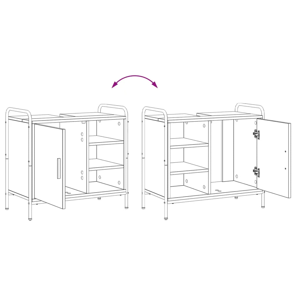 Set di Armadi da Bagno 3 pz Rovere Fumo 40 x 36 x 200,5 cm 3444581