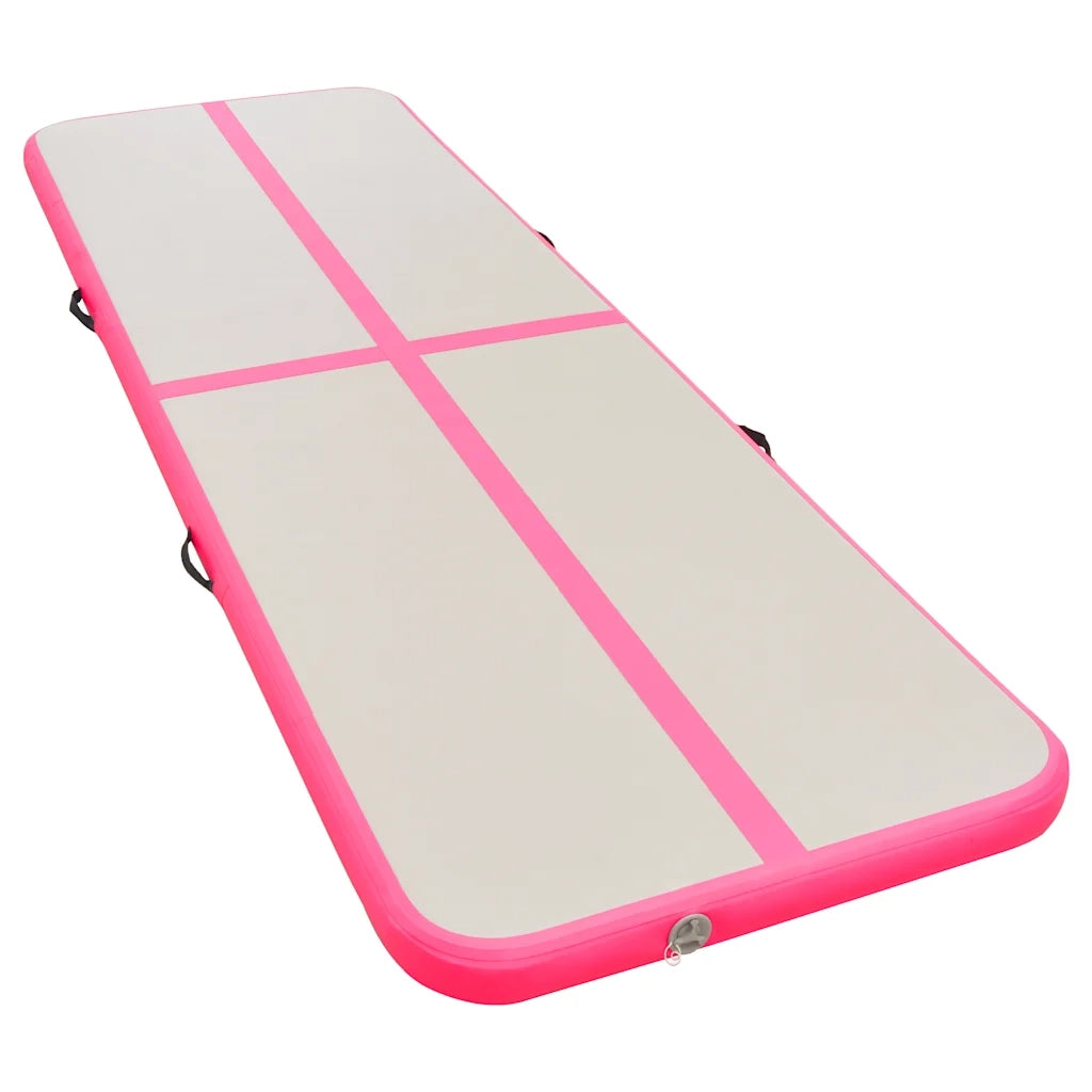 Tappetino Ginnastica Gonfiabile con Pompa 500x100x10cm PVC Rosa CFW5543375