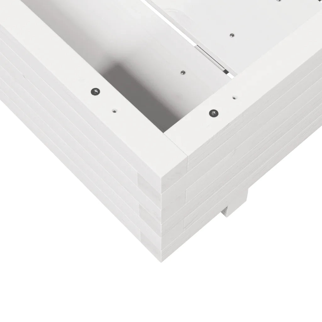 Fioriera da Giardino-Vaso da Esterno Bianca 80x80x26,5cm Legno Massello di Pino