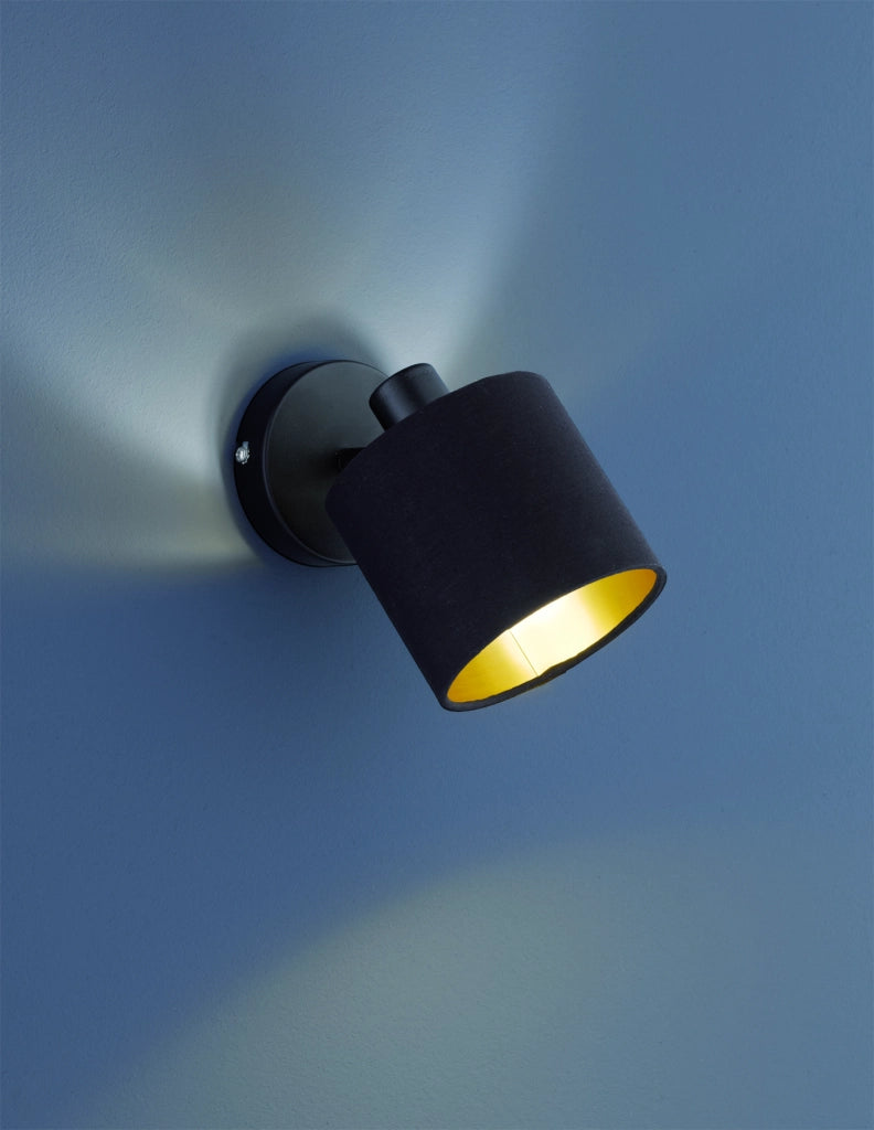 Faretto da Interno Stile Moderno Spot E14 Nero Oro GD Trio