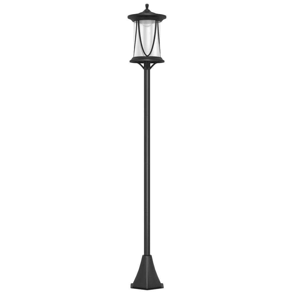 Lampada da giardino solare LED ¨C zephmum ¨C nero 17x17x127 cm