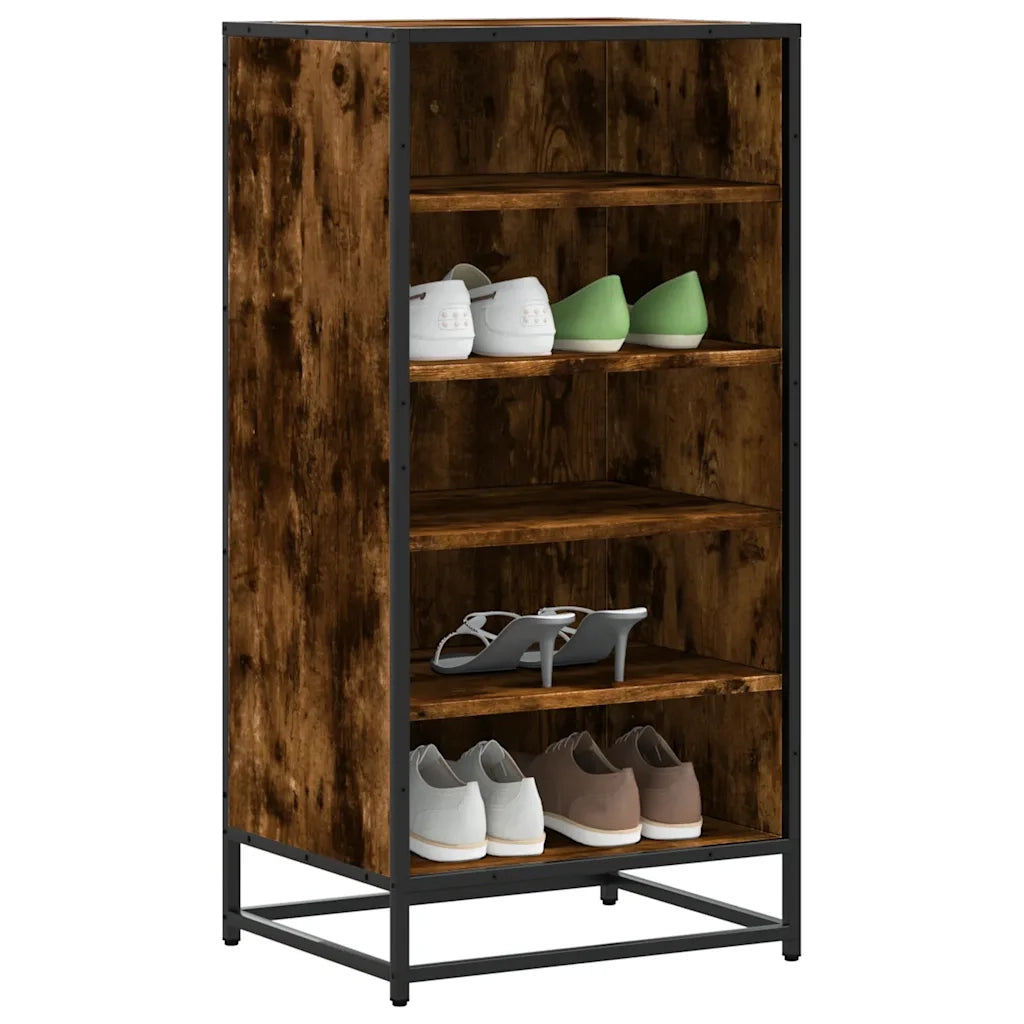 Scarpiera | Mobile per scarpe Rovere Fumo 48x38x97,5 cm in Legno Multistrato